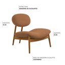 Ver imagem 3 de Poltrona Decorativa Yves Base Madeira Castanho Terracota - Nexta Casa