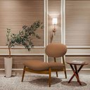 Ver imagem 2 de Poltrona Decorativa Yves Base Madeira Castanho Terracota - Nexta Casa