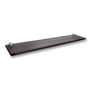 Prateleira Reta C/ Suporte Fenda 50x10 Cm - 8mm - Fume