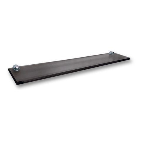 Prateleira Reta C/ Suporte Fenda 50x10 Cm - 8mm - Fume