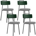 Ver imagem 1 de Kit 04 Cadeiras Decorativa Estofada Sala Jantar Barcelona L02 Facto Verde Musgo Pied Poule