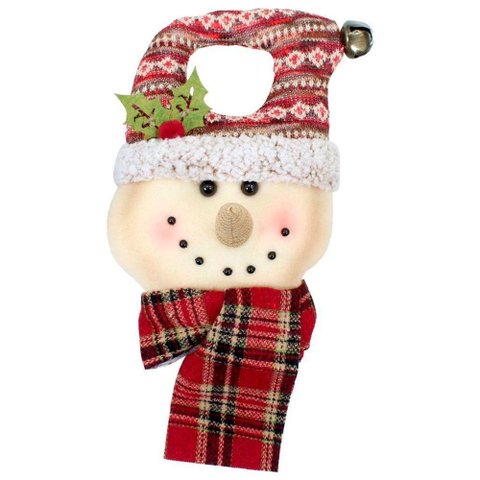 Decoração Enfeite Natal Boneco Neve Vermelho Árvore de Natal 25cm
