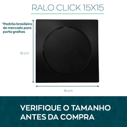 Jogo Inox Preto Valvula click 1 1/4 Para Pia E Ralo Click Quadrado 15x15 Para Banheiro Lavatorio Kit - 2