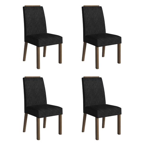 Kit 4 Cadeiras de Jantar 4255 com Espaldar Rustic/oxford Madesa