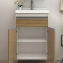 Ver imagem 4 de Kit Gabinete de Banheiro com Lavatório e Armário 50cm Movel na Caixa