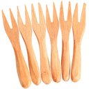 Ver imagem 2 de Kit 6 Mini Garfos de Bambu Petiscos Coquetel 2x9cm Plasvale Natural Essence