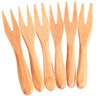 Kit 6 Mini Garfos de Bambu Petiscos Coquetel 2x9cm Plasvale Natural Essence - 2
