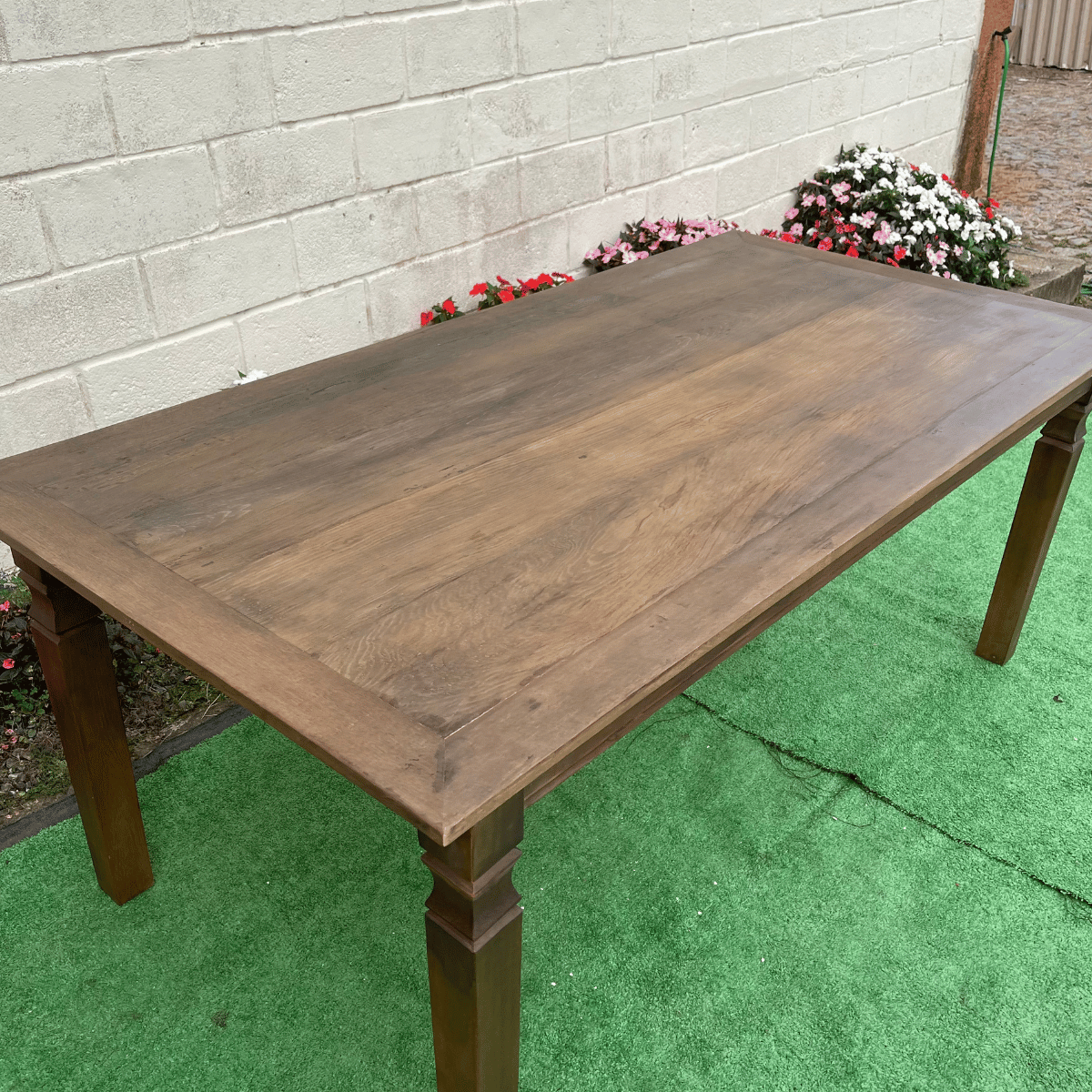Ver imagem 5 de Mesa Madeira de Demolição Retangular 2m X 1m Escura Maciça Sudeste Rústico