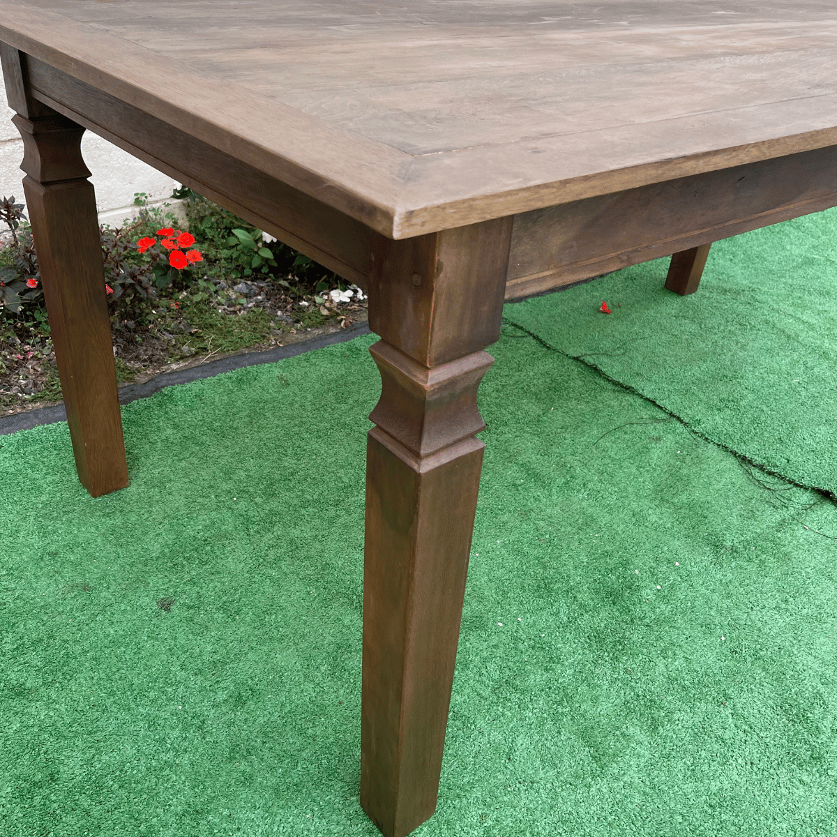 Ver imagem 6 de Mesa Madeira de Demolição Retangular 2m X 1m Escura Maciça Sudeste Rústico