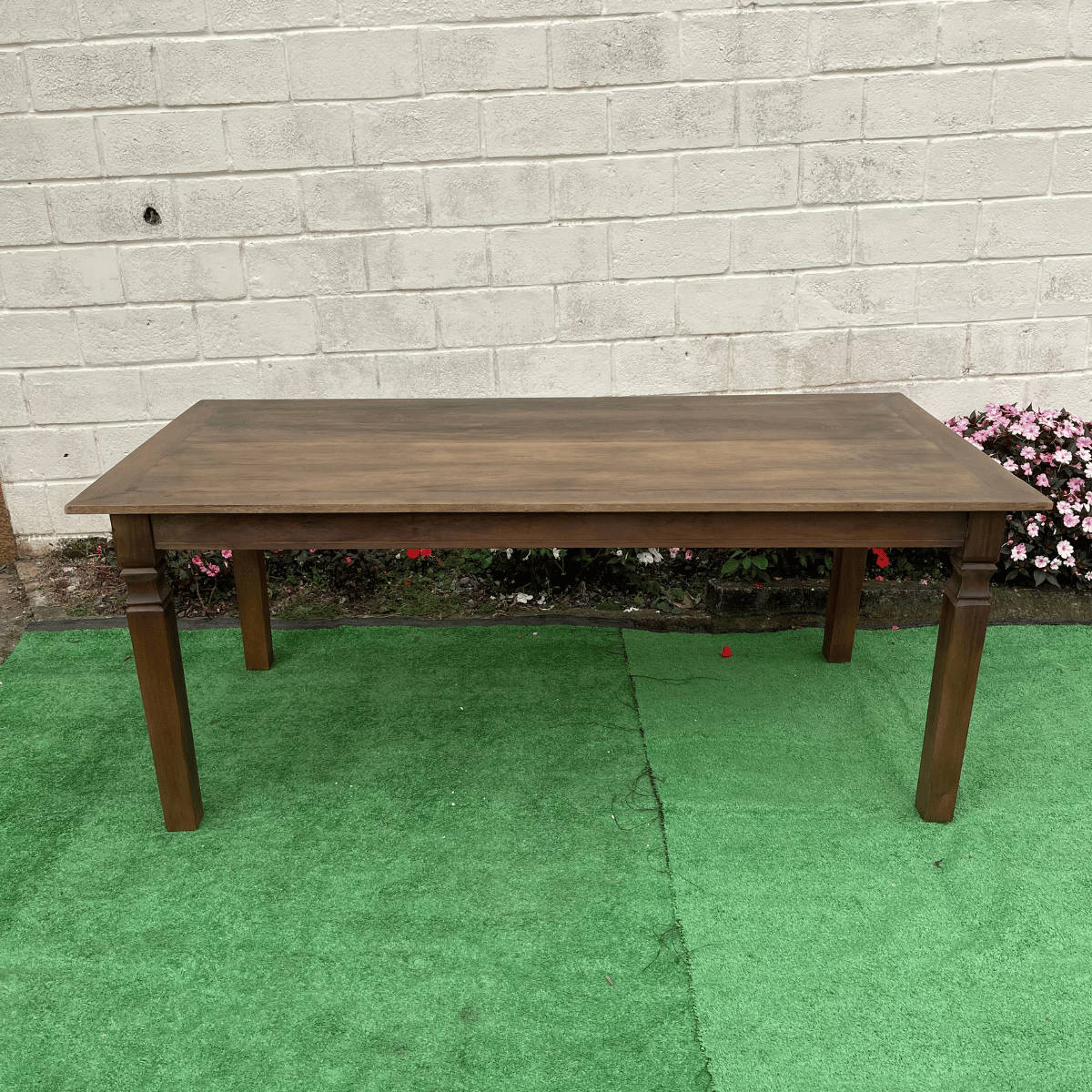 Ver imagem 4 de Mesa Madeira de Demolição Retangular 2m X 1m Escura Maciça Sudeste Rústico