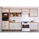 Ver imagem 1 de Cozinha Modulada Completa Eloise 6 Peças (3aéreos+2balcões+1paneleiro) Cz023 Freijo/off White -