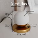 Ver imagem 5 de Kit 2 Abajur de Mesa Moderno Dama Dourado com Globo Fosco e Lâmpada Branco Frio