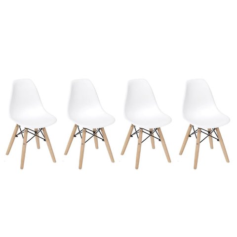 Conjunto 4 Cadeiras Eiffel Infantil – Branco