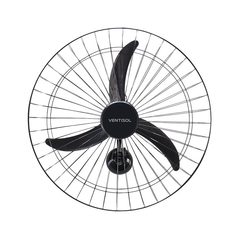 Ventilador de Parede Ventisol Oscilante New 60 Cm Metal Preta 1200rpm 127v