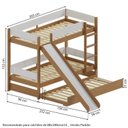 Ver imagem 3 de Treliche com Cama Auxiliar e Kit Escorregador Aria Casatema MadeiraOriginals Marrom/Nogueira/Branco