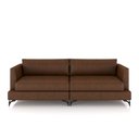 Ver imagem 5 de Sofá Living Bipartido 250cm Indonésia Pés de Ferro Couro Caramelo Manchado G52 - Gran Belo
