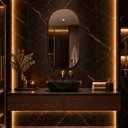 Ver imagem 7 de Espelho Decorativo Cápsula Borda Preta 60x100cm Luxo Goldenx