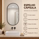 Ver mais imagens de Espelho Decorativo Cápsula Borda Preta 60x100cm Luxo Goldenx