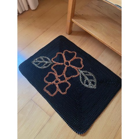 Tapete Porta ou Banheiro Floral 70x50cm Artesanal