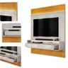 Painel Ripado para Tv até 70 Polegadas com Led 2 Gavetas em Mdf Taylor Dj Móveis - 3