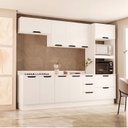 Ver imagem 2 de Armário de Cozinha Modulada Completa 5 Peças 270cm com Tampo 250073 Meena Politorno Móveis