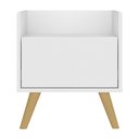 Ver imagem 6 de Mesa de Cabeceira 40 cm com Pés Retrô Multimóveis MP4041 Branca/Natural
