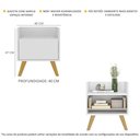 Ver imagem 3 de Mesa de Cabeceira 40 cm com Pés Retrô Multimóveis MP4041 Branca/Natural