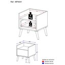 Ver imagem 4 de Mesa de Cabeceira 40 cm com Pés Retrô Multimóveis MP4041 Branca/Natural