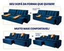 Ver imagem 5 de Sofá Retrátil Reclinável 300cm Ascari Suede Velut com molas Ensacadas - King House