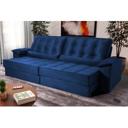 Sofá Retrátil Reclinável 300cm Ascari Suede Velut com molas Ensacadas - King House - 2