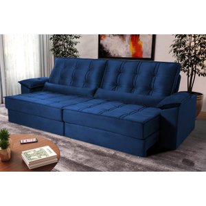 Sofá Retrátil Reclinável 300cm Ascari Suede Velut com molas Ensacadas - King House