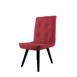 Conjunto 10 Cadeira de Jantar Drop Com Botão Base Pé Palito Preto Suede Vermelho - Amey Decor - 4