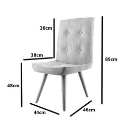 Conjunto 10 Cadeira de Jantar Drop Com Botão Base Pé Palito Preto Suede Vermelho - Amey Decor - 5
