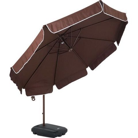 Ombrelone Lateral Grande Buzios 3m P/ Praia, Piscina, Jardim:marrom