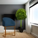 Ver imagem 2 de Poltrona Estilo Banqueta Decorativa Mia Tecido em Suede Base Metal Bronze - Estopar Poltrona Mia Sue