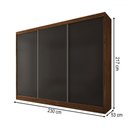 Ver imagem 4 de Guarda-roupa Casal Europa 3 Portas 4 Gavetas 100% Mdf Castanho/preto - Panorama Móveis
