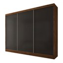 Ver imagem 3 de Guarda-roupa Casal Europa 3 Portas 4 Gavetas 100% Mdf Castanho/preto - Panorama Móveis