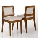 Ver imagem 5 de Mesa Redonda C/vidro 4 Cadeiras Sextavada Cali Fre/off/bouclé Off - Ma Freijó/off Premium/boucl