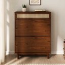 Ver imagem 1 de Sapateira Organizadora para Quarto 18 Pares Telinha Madeira Castanho Jonte Idimex