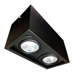 Spot Plafon Sobrepor Alumínio Recuado Duplo Preto Ar70