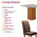 Ver imagem 2 de Mesa de Jantar Eloise 90cm Tampo MDF Vidro Canto Copo com 4 Cadeiras Lorena