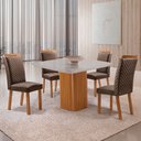 Ver imagem 7 de Mesa de Jantar Eloise 90cm Tampo MDF Vidro Canto Copo com 4 Cadeiras Lorena