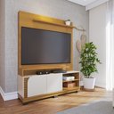 Ver imagem 4 de Estante Home Jurerê 1.5 para Sala de Tv até 65 Polegadas Naturale Off White Matte Colibri