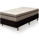 Ver imagem 1 de Cama Box Preta + Colchão Solteiro King Bariloche Tabaco Molas Ensacadas One Face 96x203x63cm