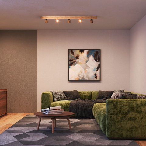 Luminária de Teto Led Carolina 35w 3500lm Madeira Maciça Spot