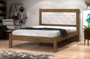 Ver imagem 1 de Cama Lai Casal com Cabeceira Trabalhada 100% Mdf com Estrado em Madeira Cor Jequitiba/off White Ja