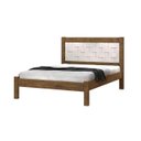 Ver imagem 2 de Cama Lai Casal com Cabeceira Trabalhada 100% Mdf com Estrado em Madeira Cor Jequitiba/off White Ja