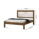 Ver imagem 3 de Cama Lai Casal com Cabeceira Trabalhada 100% Mdf com Estrado em Madeira Cor Jequitiba/off White Ja