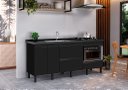 Ver imagem 1 de Gabinete Cozinha Mdf 1,94m Completo com Espaço para Forno:preto