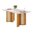 Ver imagem 1 de Mesa Jantar Luma Madeirado/Vidro 170cm Cedro/Off DJ Móveis